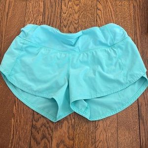Teal Lulu Lemon shorts